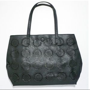 Under One Sky Black Perforated Tote Bag